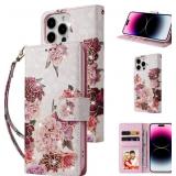 UEEBAI WALLET CASE FOR IPHONE 15 PRO, PU LEATHER P