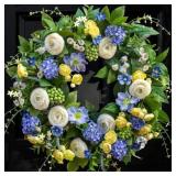 24 INCH SPRING WREATH FOR FRONT DOOR, ARTIFICIAL H