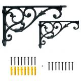2 PACK DECORATIVE SHELF BRACKETS,11 INCH CAST IRON