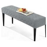 VANSOFY STRETCH DINING BENCH COVER, JACAQUARD SOFT