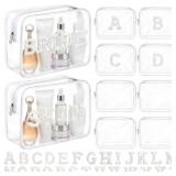 SANWUTA 8 PCS INITIAL CLEAR MAKEUP BAG GIFTS & 26