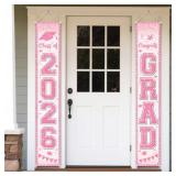 JANSUN 2026 PINK GRADUATION BANNER DECORATION CLAS
