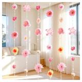 4.27FT PINK FLOWER GARLAND HANGING ARTIFICIAL WILD
