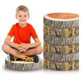 JUEXICA DECORATIVE ROUND WOOD STUMP THROW PILLOW T