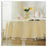MEIORO STRIPED TABLECLOTH ROUND TABLECLOTHS COTTON