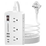 SURGE PROTECTOR POWER STRIP - 5FT BRAIDED EXTENSIO