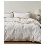 JELLYMONI 100% COTTON TWIN DUVET COVER SET, WASHED