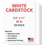 50 SHEETS OF HEAVYWEIGHT WHITE CARDSTOCK IDEAL FOR