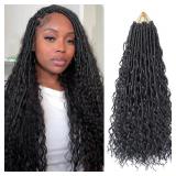 9 PACKS BOHO FAUX LOCS CROCHET HAIR 18INCH GODDESS