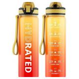 QLUR WATER BOTTLE WITH STRAW, 32OZ MOTIVATIONAL WA