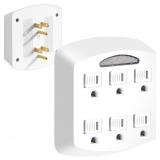 6-OUTLET EXTENDER, 3-PRONG GROUND WALL TAP ADAPTER