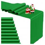 10-PACK EMERALD GREEN SATIN TABLE RUNNER 12 X 108