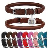 BRONZEDOG ROLLED LEATHER DOG COLLAR ï¿½ SOFT & GLOSS