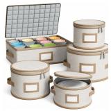 5 PIECE HARD SHELL CHINA STORAGE CONTAINERS WITH B