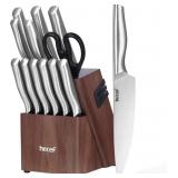 HECEF SILVER KITCHEN KNIFE SET, SATIN FINISH BLADE