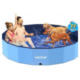 VISTOP JUMBO FOLDABLE DOG POOL, HARD PLASTIC SHELL