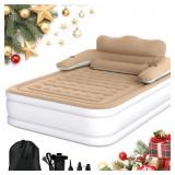 DWVO QUEEN SIZE AIR MATTRESS WITH HEADBOARD & CUP