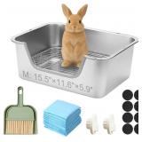 STAINLESS STEEL RABBIT SIFTING LITTER BOX (M)