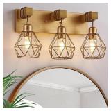 VBITMN BATHROOM LIGHT FIXTURES, 3 LIGHT BRUSHED GO