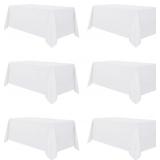 SANCUA 6 PACK WHITE TABLE CLOTH 90X132 INCH FOR 6