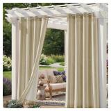 4 PANELS OUTDOOR STRIPE CURTAINS FOR PATIO, WATERP