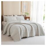 $117 SANRACIE OVERSIZED QUEEN QUILT (102"X118"), C