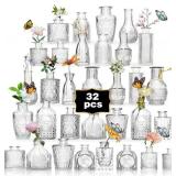 GLASS BUD VASE SET OF 32PCS WEDDING CENTERPIECES F