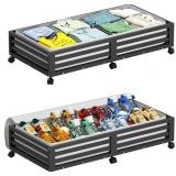 WISUCE 2 PACKS BAMBOO UNDER BED STORAGE ORGANIZER