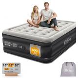 OHGENI AIR MATTRESS FULL WITH BUILT IN PUMP, 18" R