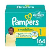 PAMPERS SWADDLERS ACTIVE BABY DIAPERS ENORMOUS PAC