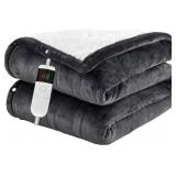 ELECTRIC BLANKET HEATED TWIN, SOFT FLANNEL 62"X84"