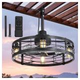 $150 LEDIARY 22" OUTDOOR CEILING FANS WITH LIGHT,I
