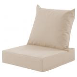 OUTDOOR DEEP SEAT CUSHION SET, 24X24 INCH, BEIGE,