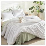 LITANIKA QUEEN COMFORTER SET WHITE, 3 PIECES LIGHT