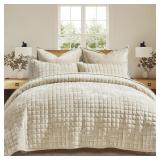 RECYCO CHANNEL BOX STITCH VELVET QUILT SET, KING S