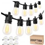 SVATER 200 FT OUTDOOR STRING LIGHTS, PATIO LIGHTS