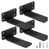 4 IN. BLACK CAST IRON L FLOATING SHELF BRACKETS WI