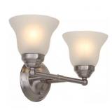 ASHHURST 2-LIGHT BRUSHED NICKEL VANITY LIGHT WITH