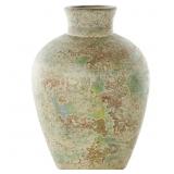 ANTIQUE STYLE TEXTURED CERAMIC DECORATIVE VASE WIT