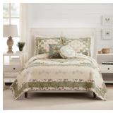 MODERN HEIRLOOM OLIVIA EMBROIDERED 3-PIECE QUILT S