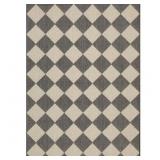 HAMPTON BAY BLACK/IVORY DIAMOND 5 FT. X 7 FT. INDO