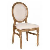 CHESTNUT RESIN LOUIS POP CHAIR BEIGE TWEED FABRIC