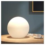 10 INCH BALL TABLE LAMP WITH GLASS SHADE, BALL LIG