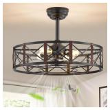 $140 FANBULOUS 23" FANDELIER CAGED CEILING FAN WIT