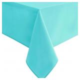 HIASAN SOLID SQUARE TABLECLOTH, AQUA, 30 X 30 INCH