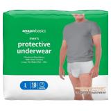 1 LOT OF (3) AMAZON BASICS INCONTINENCE UNDERWEAR