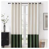 BULBUL LUXURY IVORY GREEN CURTAINS 96 INCHES FOR M
