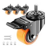 CASTER WHEELS 2 INCH LOCKING CASTERS SET OF 4, THR