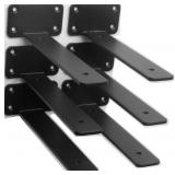 6 PACK - 6 INCH BLACK HIDDEN L SHELF BRACKET (1/5