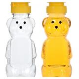 2 PCS HONEY BEAR BOTTLE PLASTIC HONEY SQUEEZE BOTT